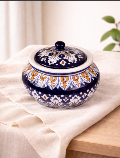 56849302-=1 Blue Pottery Handi